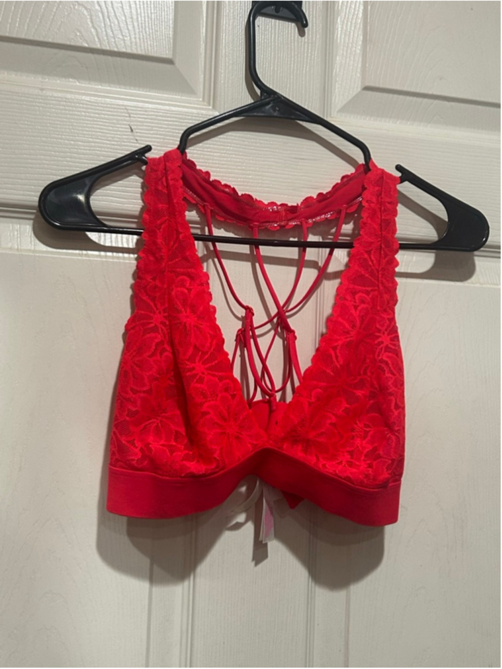 Women's PINK Red Lace Bralette XL